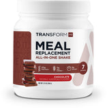 TransformHQ poudre remplacement repas chocolat, pot pratique pour un repas rapide et rassasiant.