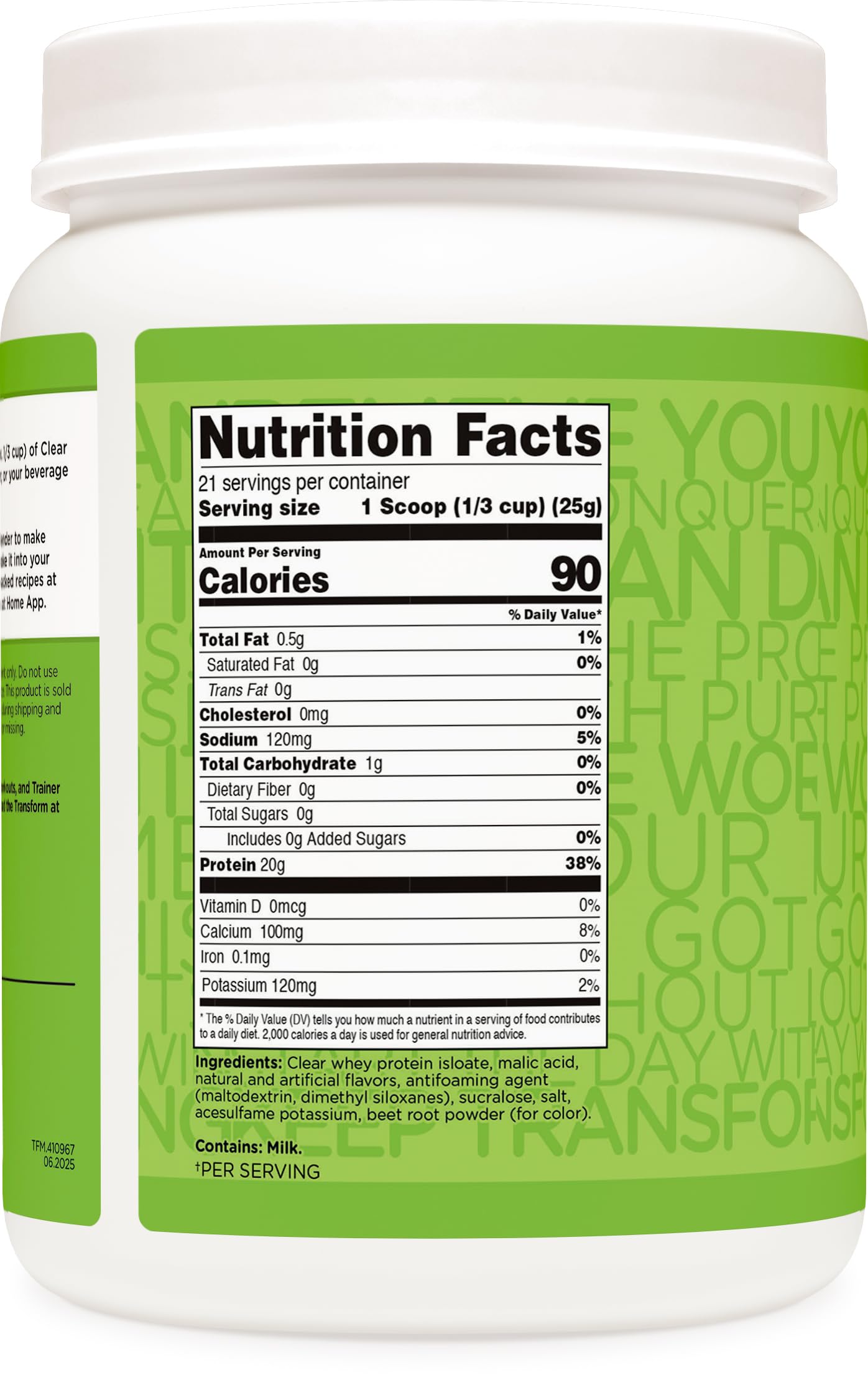 TransformHQ proteine isolate 20g saveur pasteque eclatante, apport proteique pratique