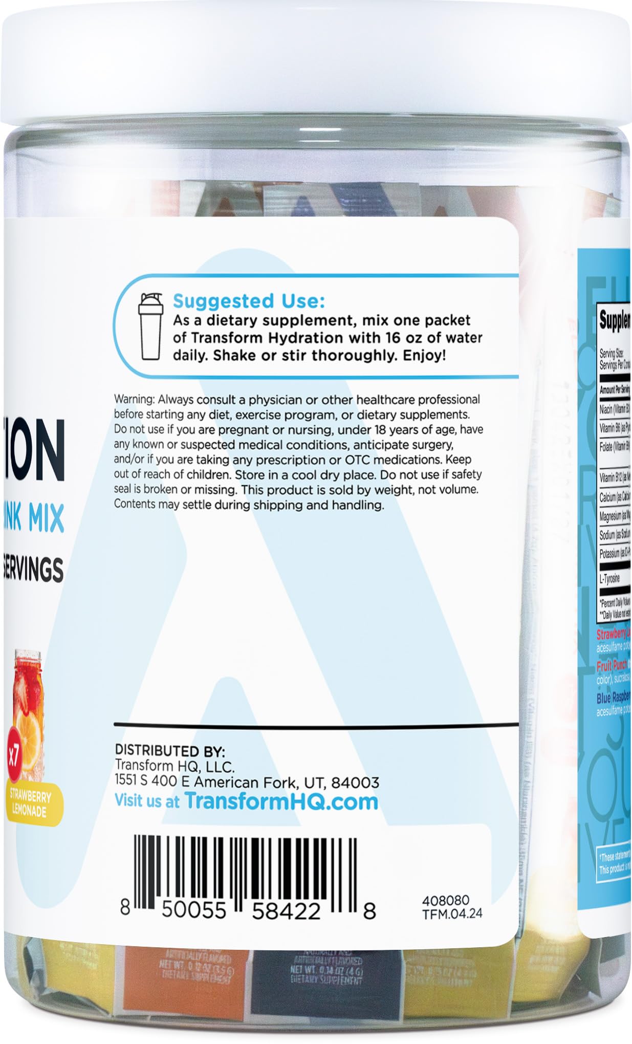 TransformHQ sachet préparation-eau: dilution facile pour boire rapidement