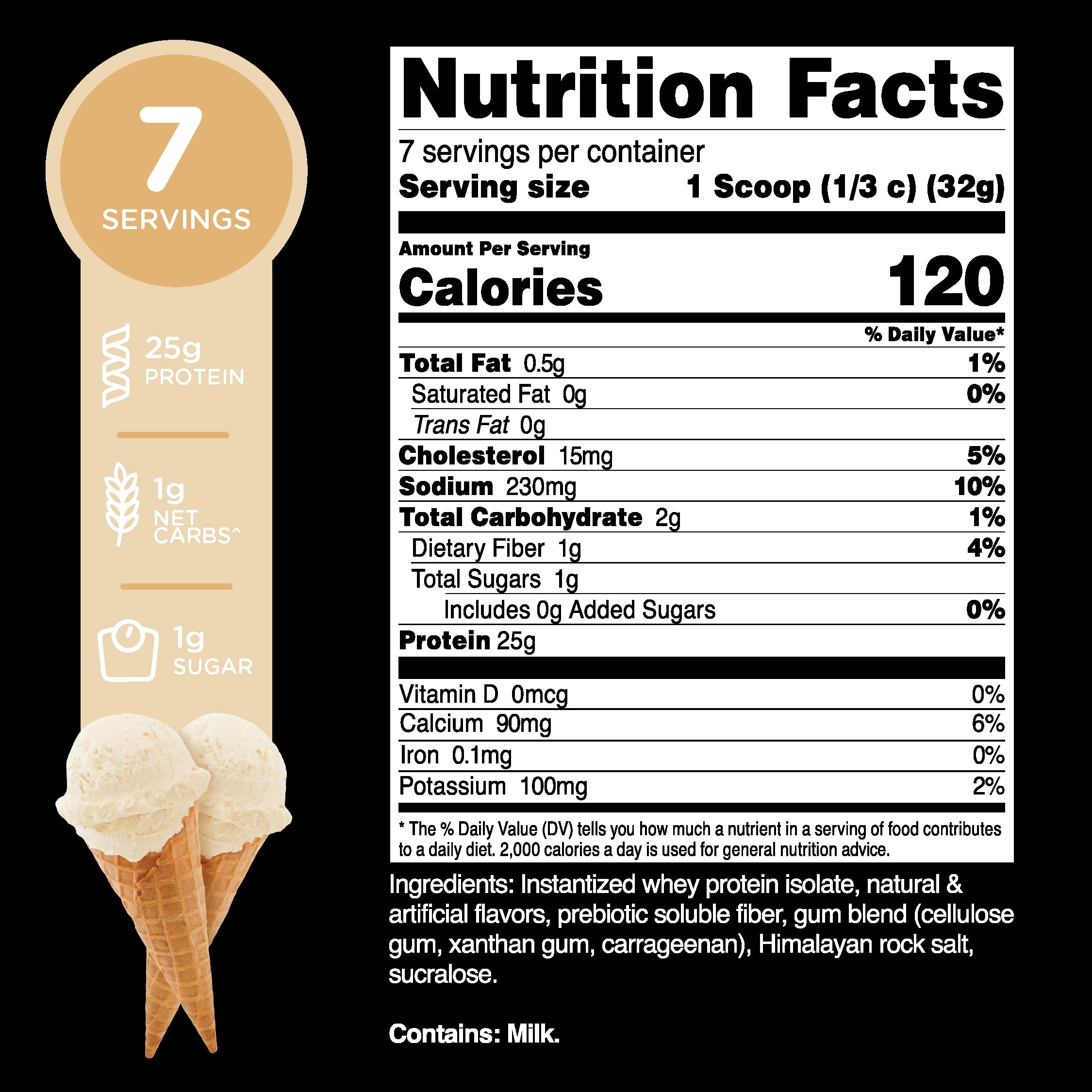 TransformHQ Whey Protein Isolate vanille avec doseur pour portions précises.