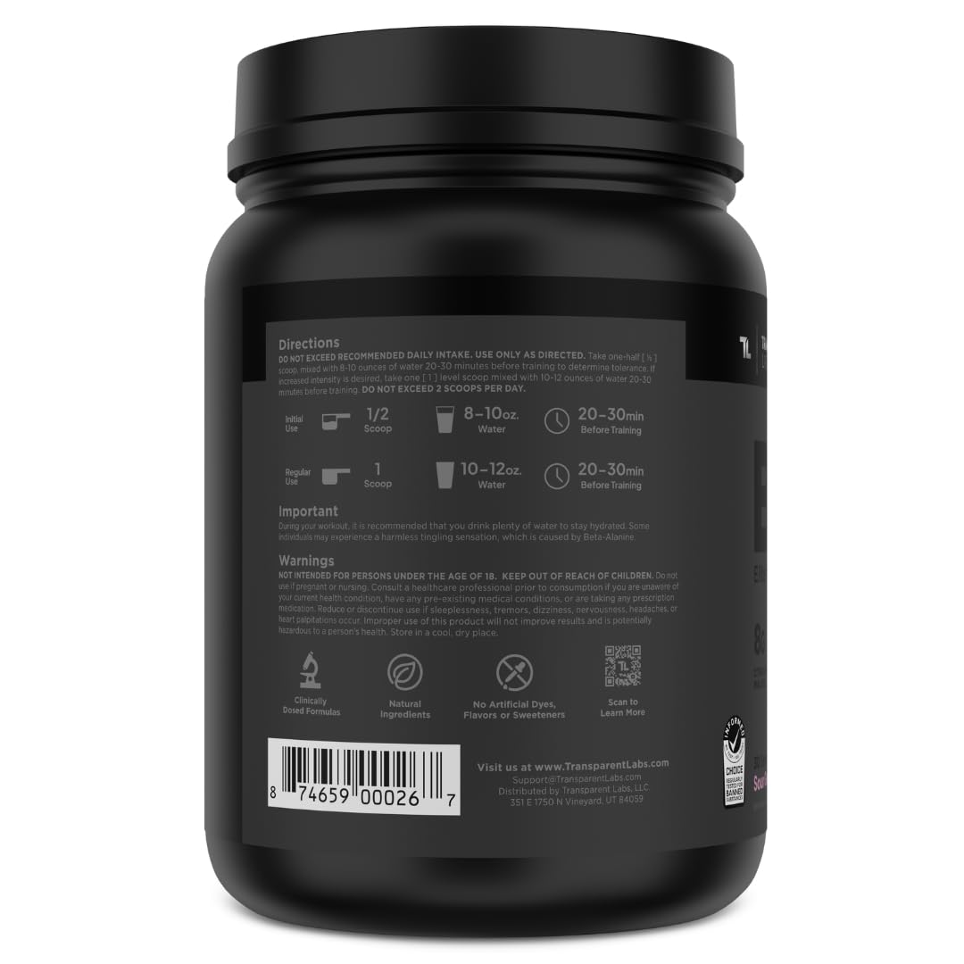 Utilisation pré-entraînement: Transparent Labs pour énergie durable et concentration.