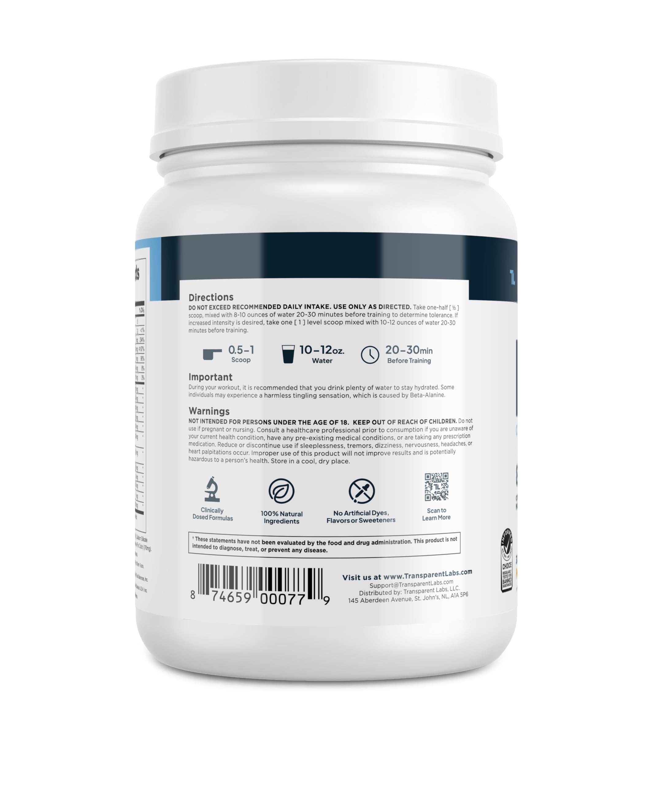 Utilisation avant entraînement Transparent Labs Bulk pré‑entraînement énergie durable