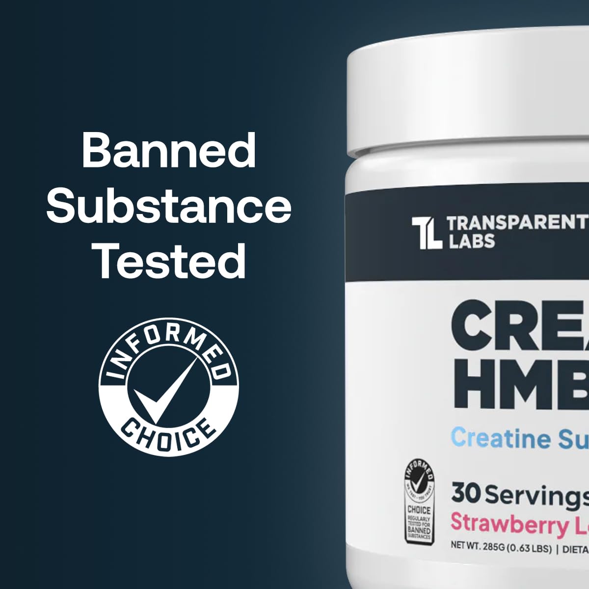 Transparent Labs Creatine HMB — doseur pratique pour des portions précises après l'entraînement.