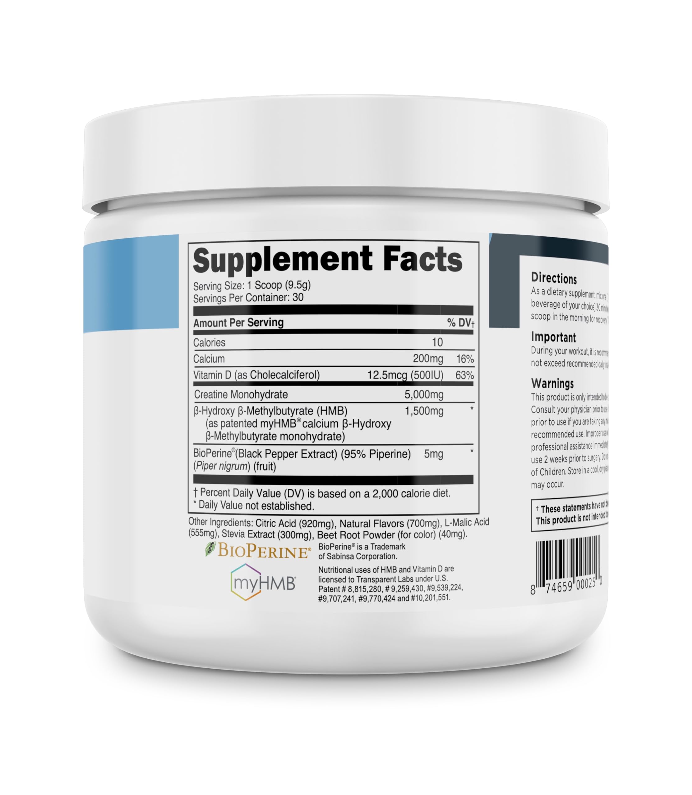 Transparent Labs Creatine HMB — utilisation quotidienne simple sans compromis sur la qualité.