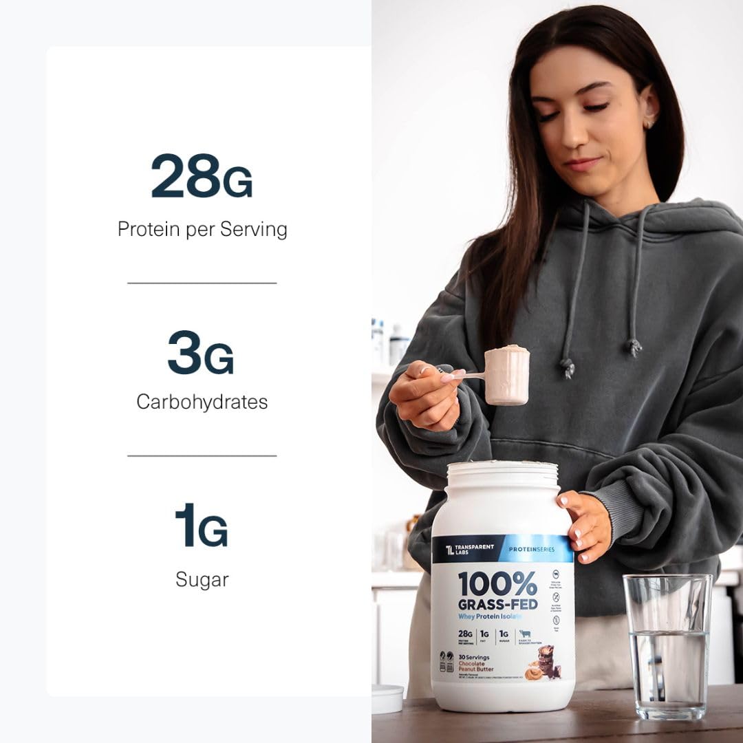 Etiquette sans gluten sur l'emballage Transparent Labs protéine isolat.