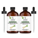 Huile citronnelle Tratak Organics dans une bouteille ambrée avec compte-gouttes pour dosage précis.