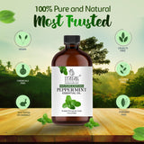 Tratak Organics huile menthe poivrée intégrée au soin du visage pour fraîcheur.
