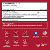 TRAVELSANA Pycnogenol et Gingembre – capsules véganes visibles pour favoriser le confort des jambes.
