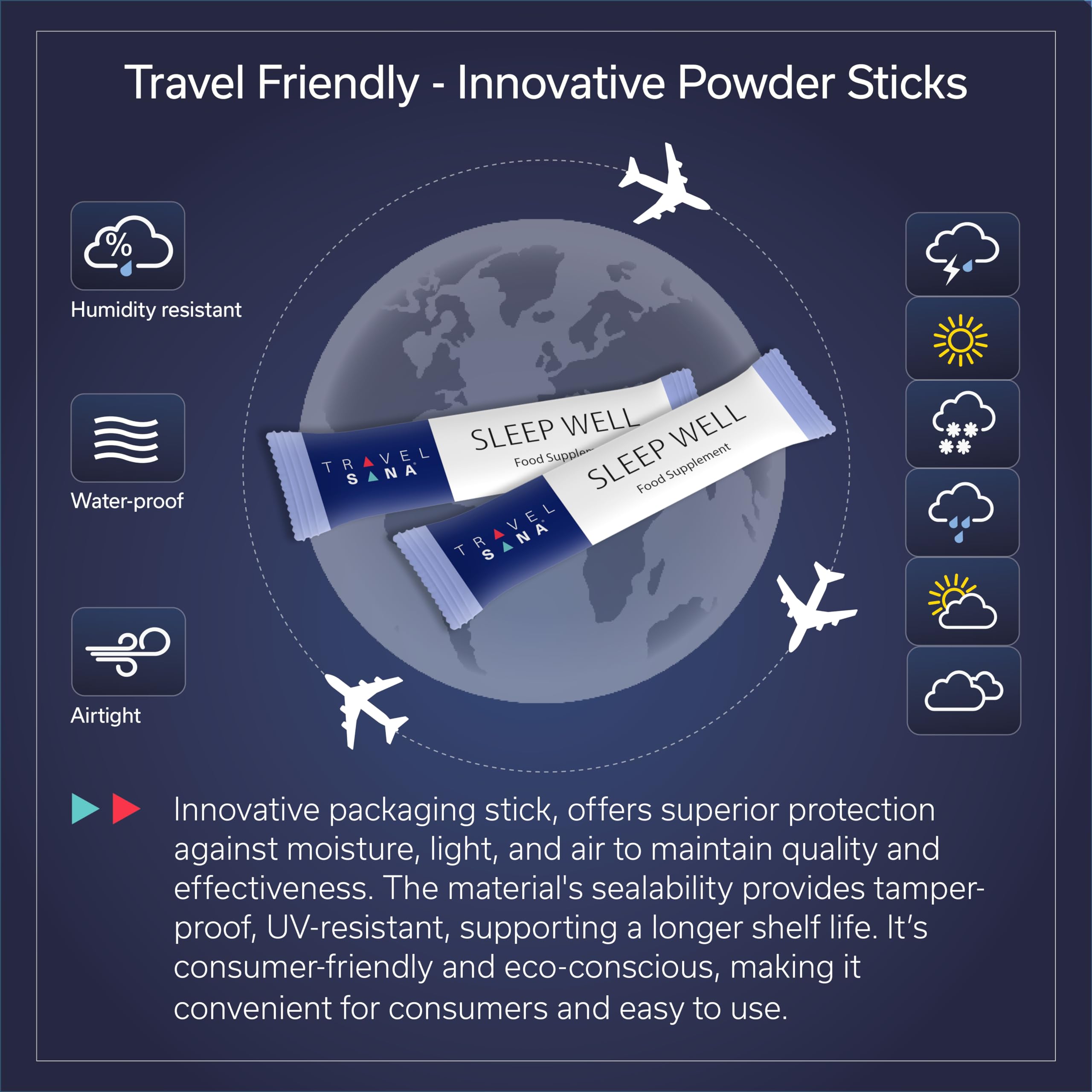 TRAVELSANA Sommeil Bien - format sticks vegan adaptés au voyage