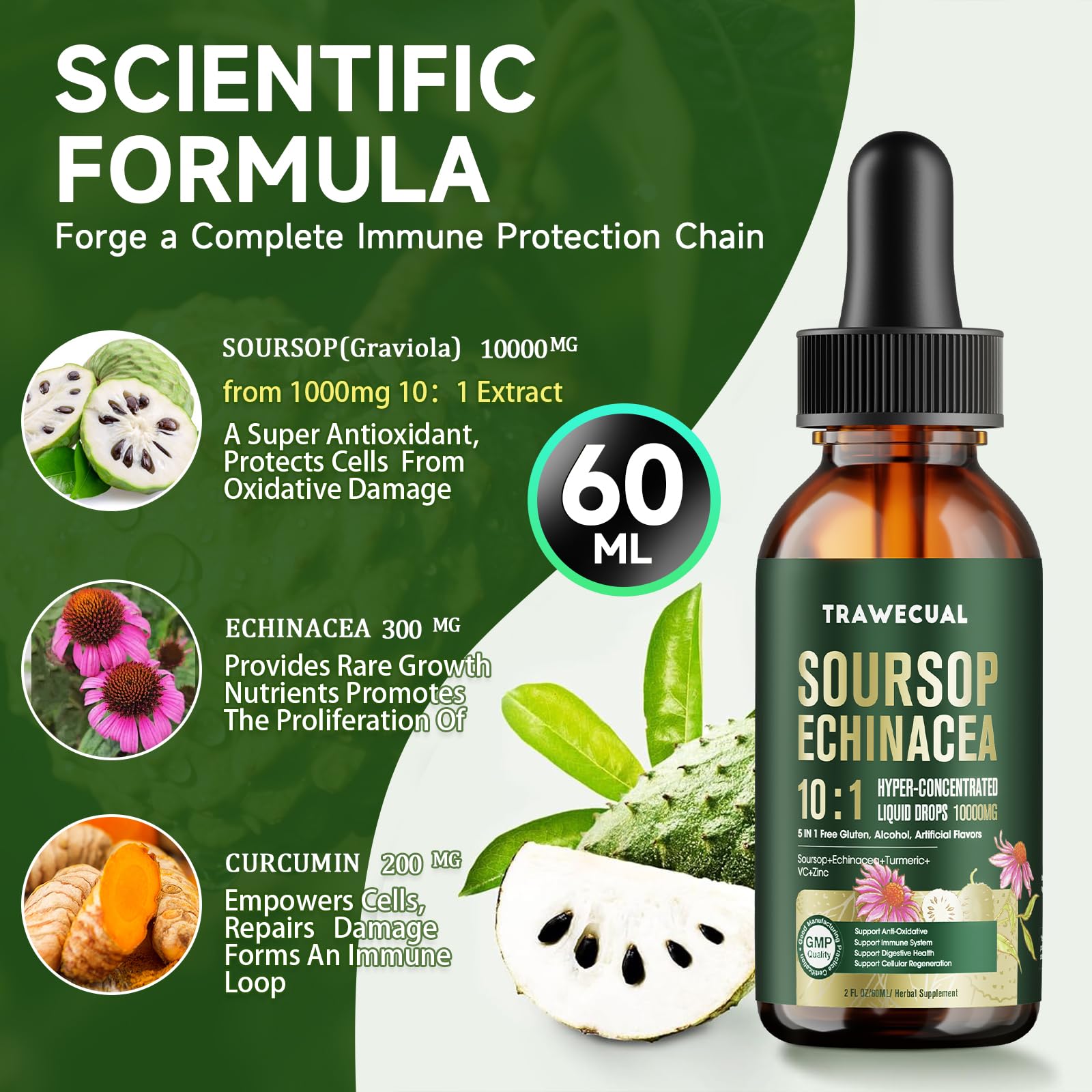 Trawecual echinacee dose 300 mg, support des défenses naturelles.
