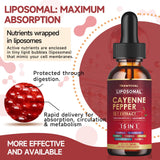 Trawecual Liposomal Cayenne, formule 15-en-1, énergie et métabolisme