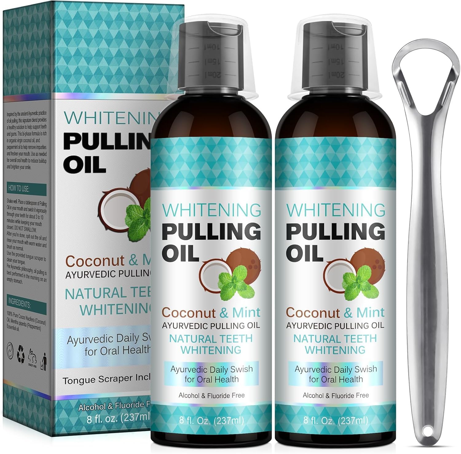 TRCSNCGP huile coco pulling menthe pure pour fraîcheur buccale