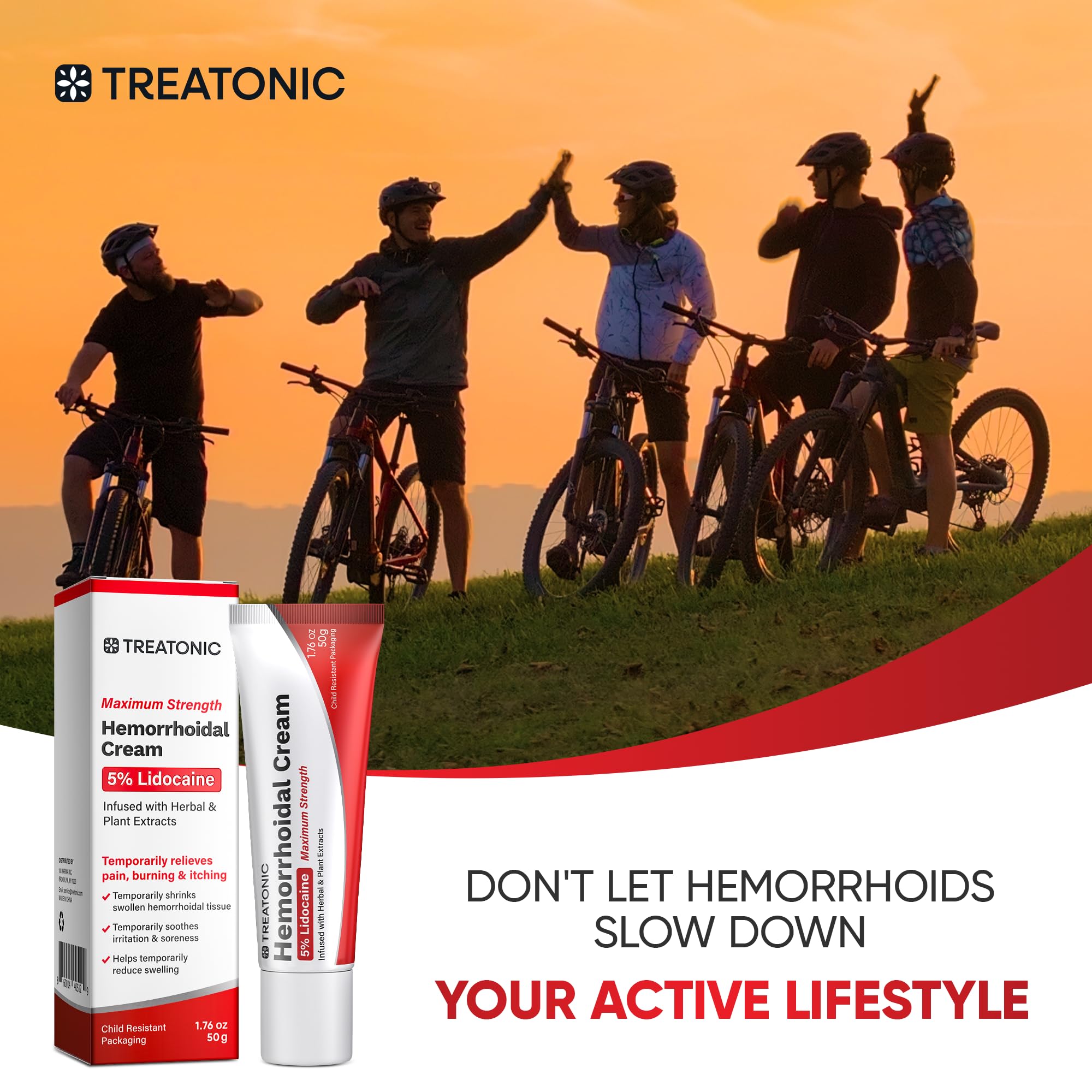 Absorption rapide de la crème Treatonic.