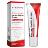 Treatonic crème hémorroïdes, flacon, soulagement rapide potentiel.