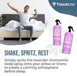 TreeActiv soin-nuit pulvérisation lavande camomille pour détente nocturne durable.