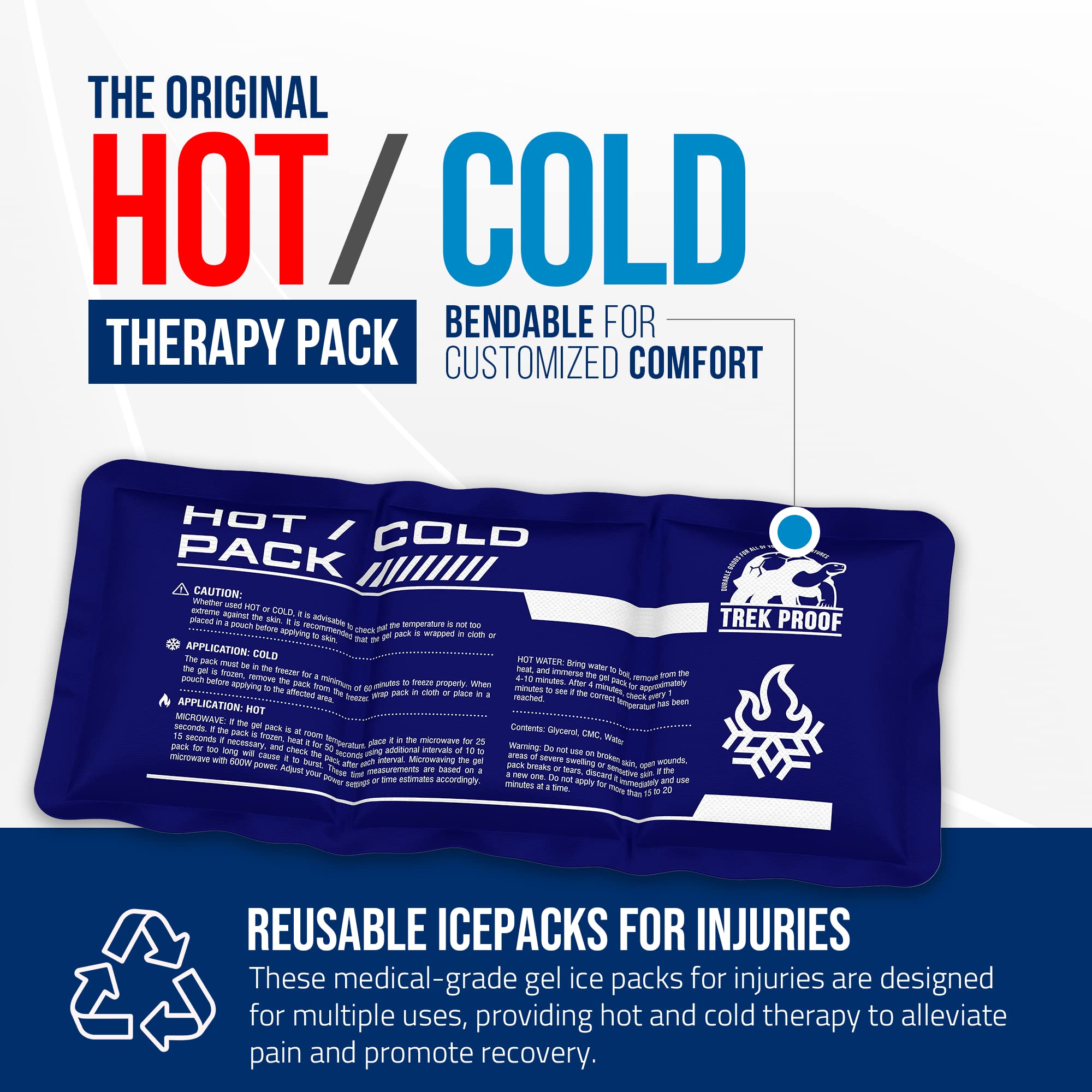 TrekProof compresse gel glace flexible cheville, idéale après activité sportive.