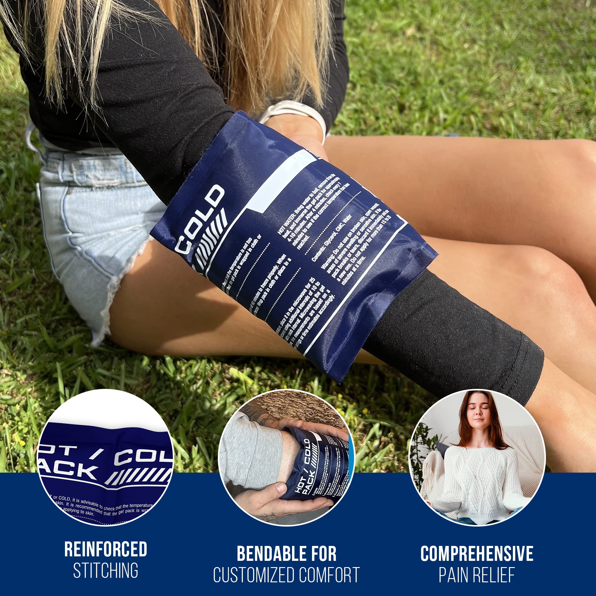 TrekProof compresse gel glace flexible dos, facilite la récupération musculaire.