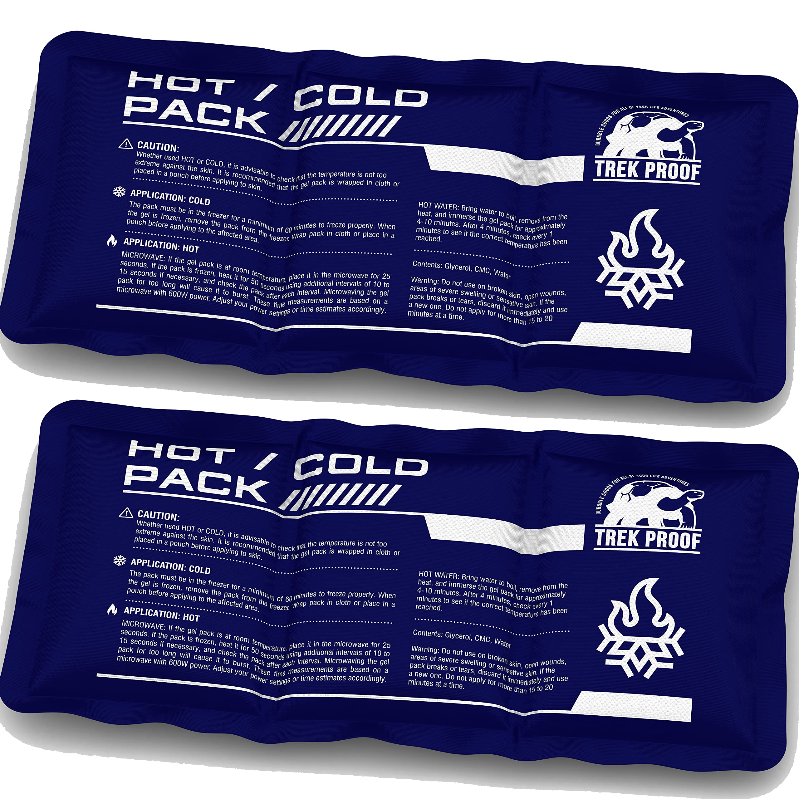 TrekProof compresse gel glace flexible, support corporel confortable pour soulager les douleurs.