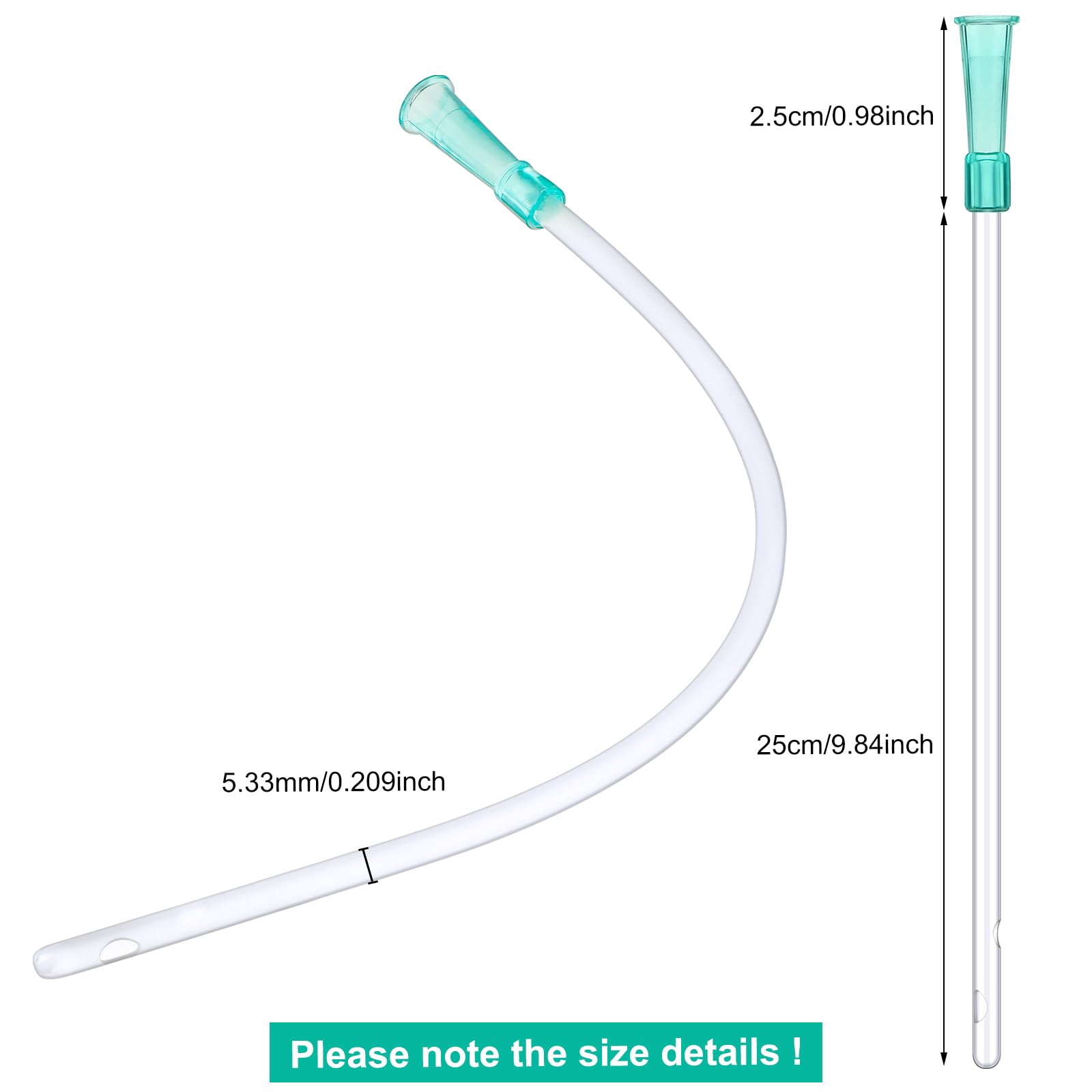 TrelaCo tuyau PVC 10-pouces 14fr – embout arrondi pour insertion en douceur