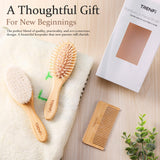 Brosse massage en bois TRENFI stimule le cuir chevelu en douceur.