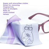 TreVee lingette microfibre motif chat rose, idéale pour écrans et lunettes.