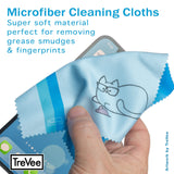 TreVee lingette microfibre motif chat vert, pratique à emporter et utiliser.