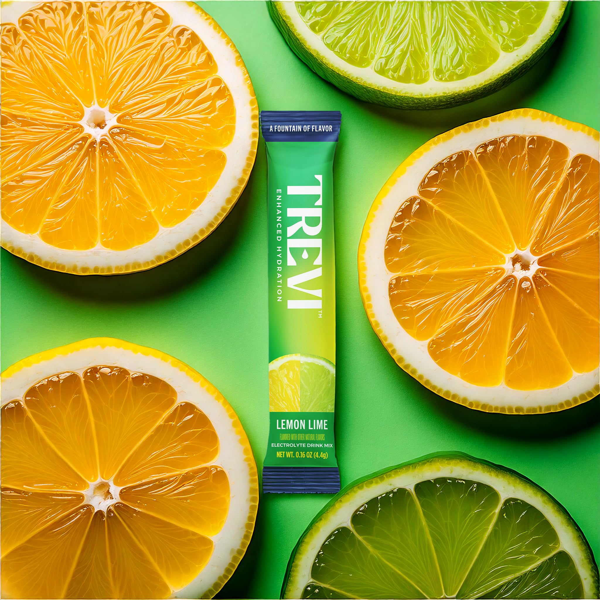 TREVI dosette citron-lime, goût frais pour réhydrater après entraînement.