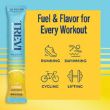 TREVI Sport sachets limonade, préparation pratique pour boire et récupérer après l'effort.