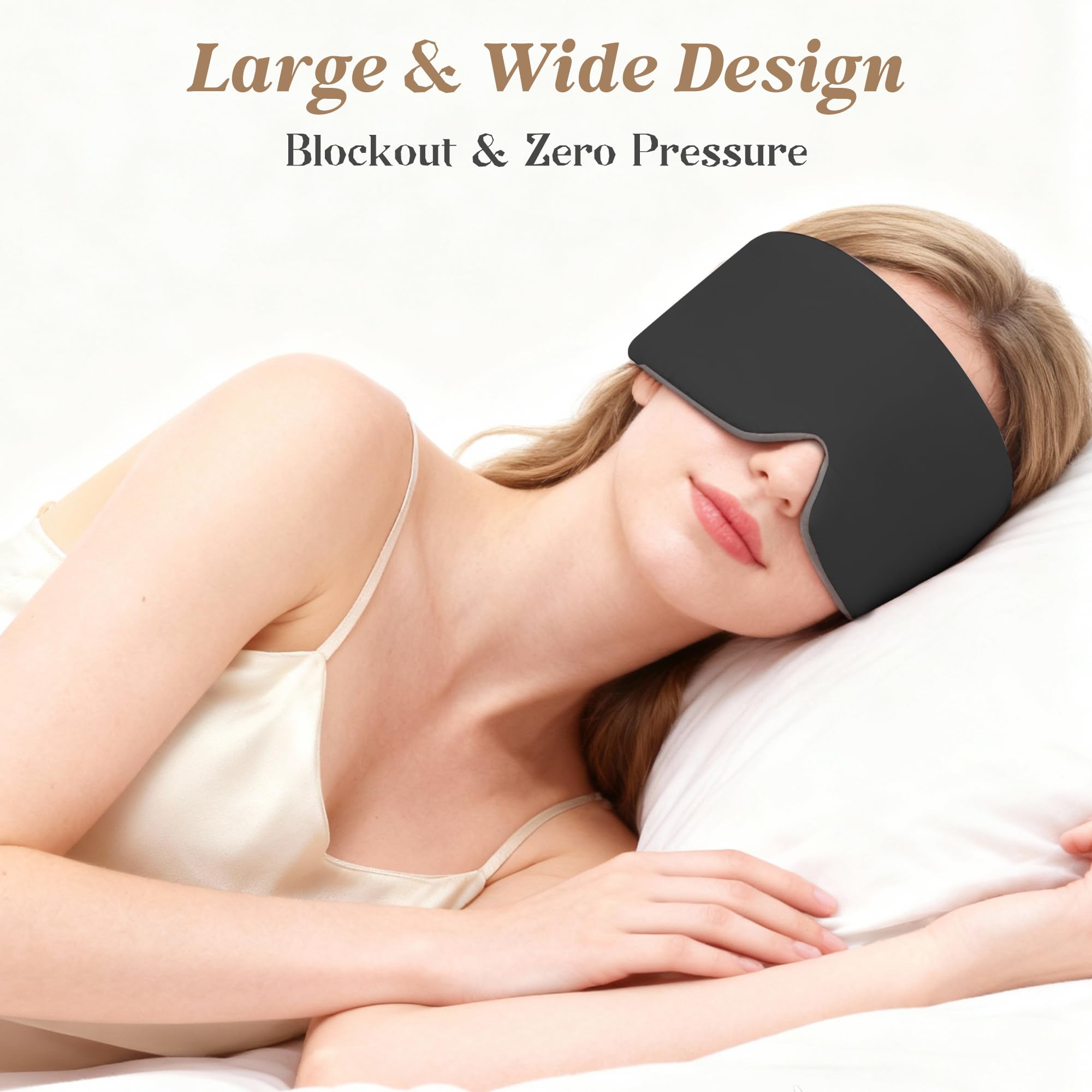 Tri-Tra masque-yeux-noir velcro silencieux – évite le bruit et protège les cheveux.
