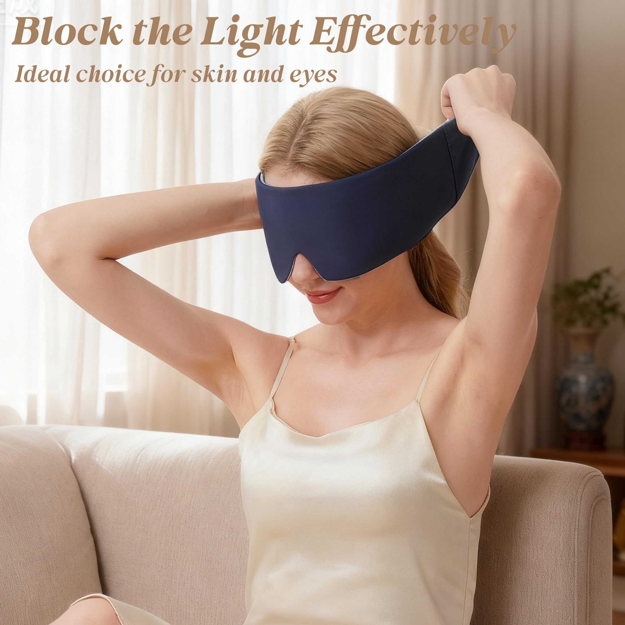 Tri-tra masque-yeux velcro-microfibre silencieux, réduction du bruit