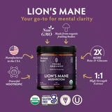 TRIBE ORGANICS Crinière de Lion: bouteille de gélules pour soutien cognitif potentiel et énergie naturelle