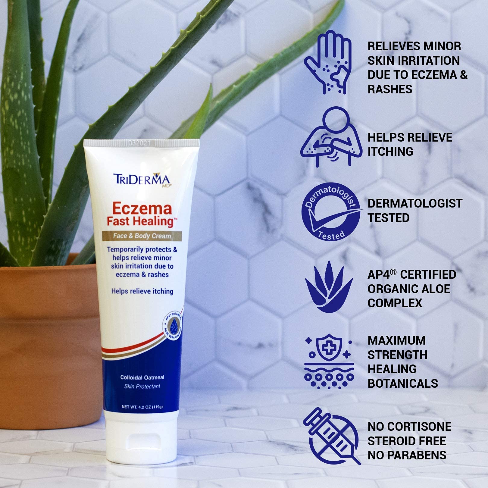 TriDerma Crème Eczéma emballage deux tubes prêt à l’emploi.
