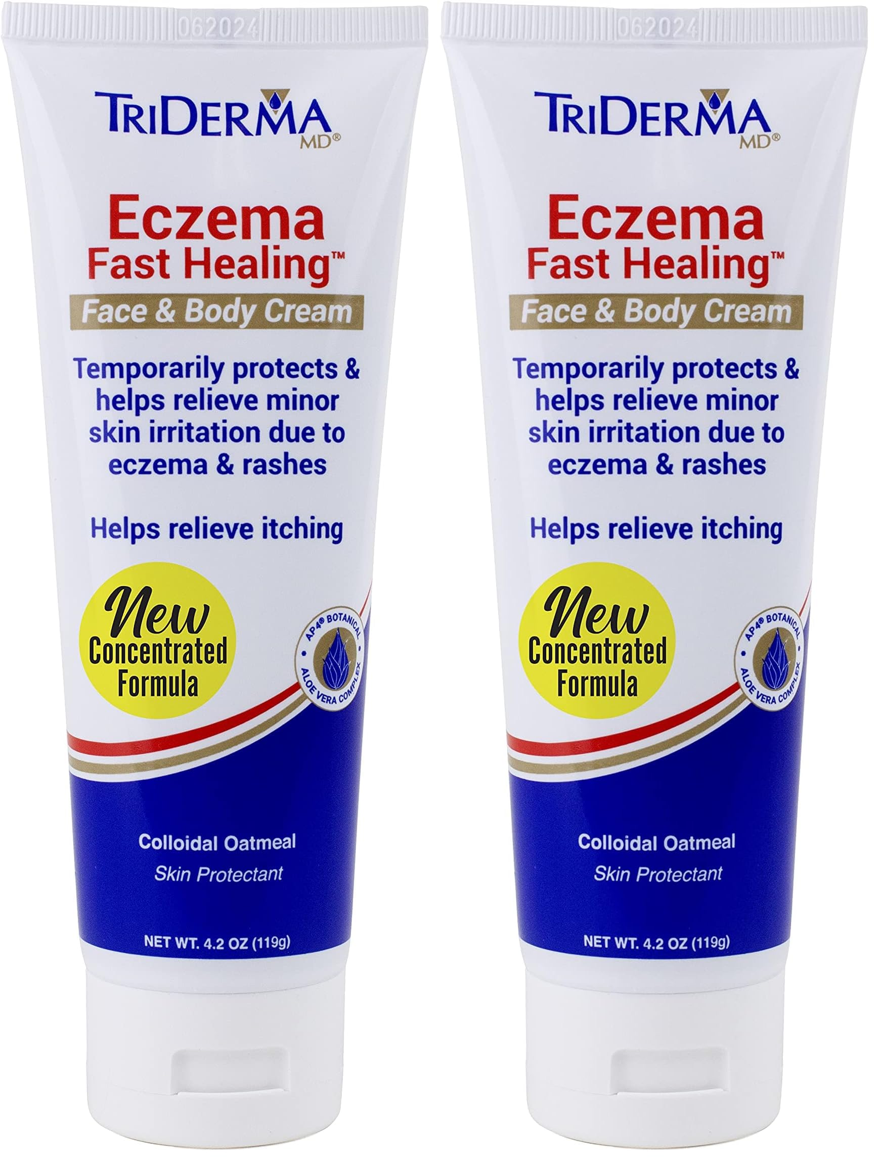 TriDerma Crème Eczéma bouteille-pack de deux, hydratation apaisante pour peau sensible.