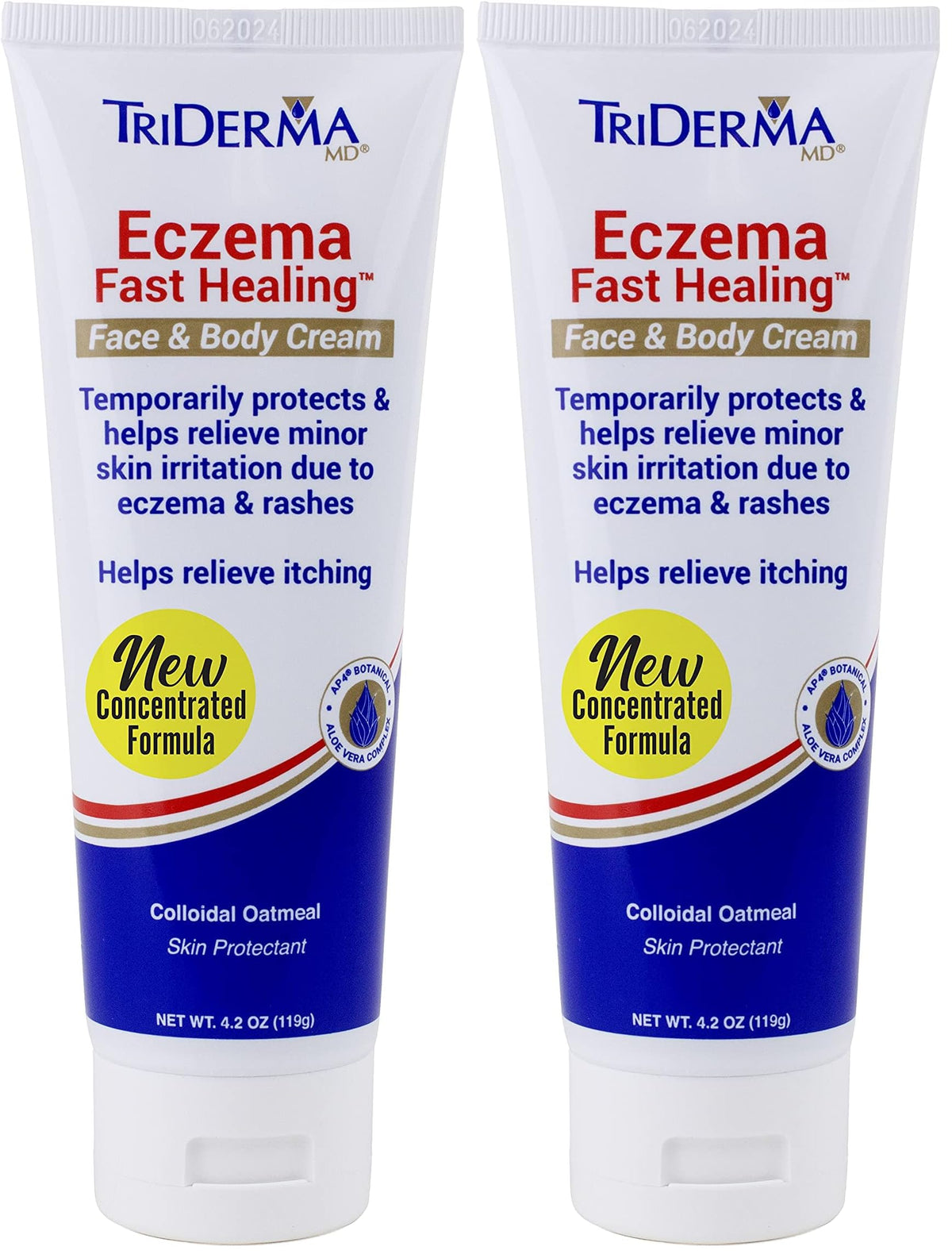 TriDerma Crème Eczéma bouteille-pack de deux, hydratation apaisante pour peau sensible.