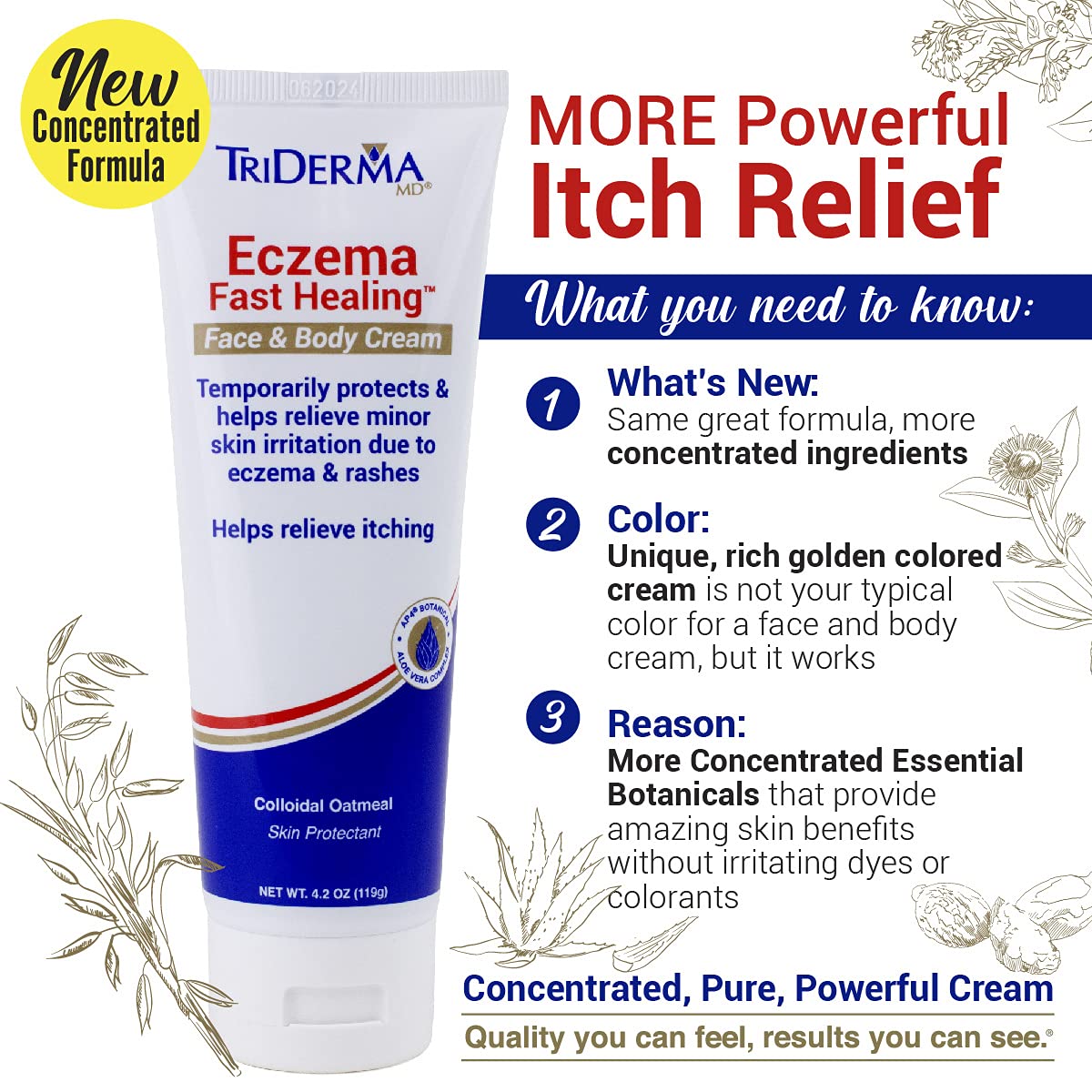 TriDerma Crème Eczéma texture crème prête à l’application visage.
