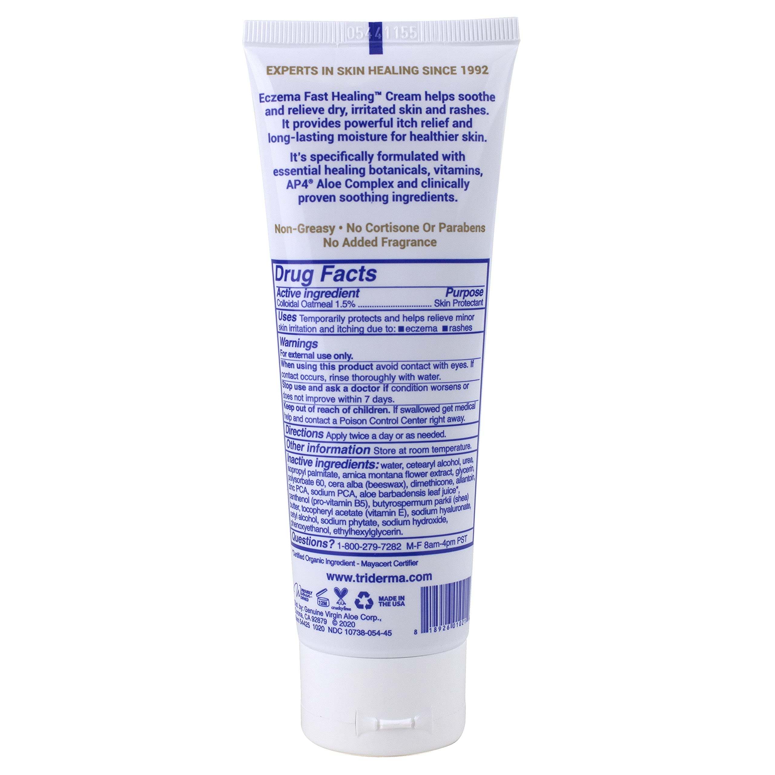 TriDerma Crème Eczéma complexe AP4 pour hydratation naturelle.