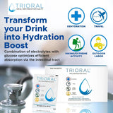 TRIORAL formule non aromatisée adaptée à l’hydratation quotidienne.