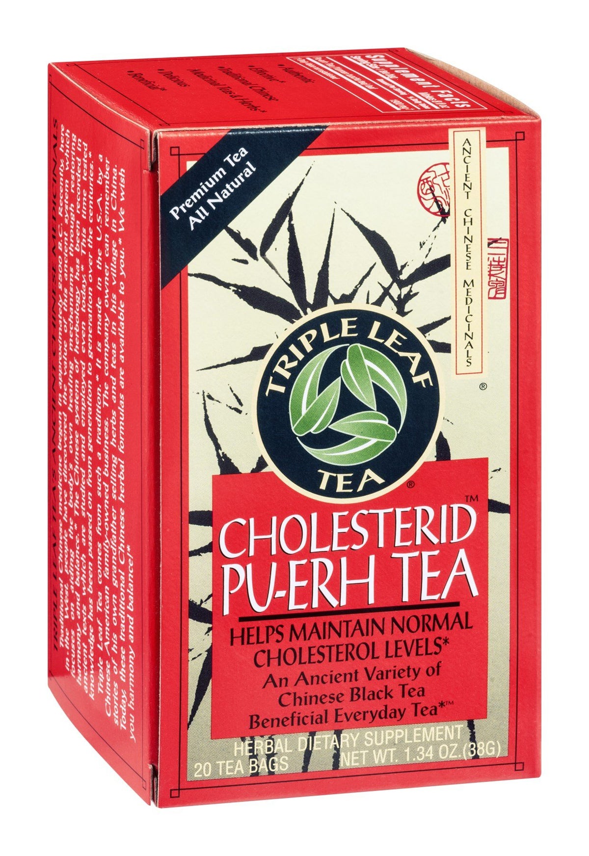 Triple Leaf Tea cholestérol emballage élégant pour le petit-déjeuner.
