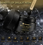 Trisundi dissolution-resine-shilajit-chaud, dissolution facile dans une boisson chaude.