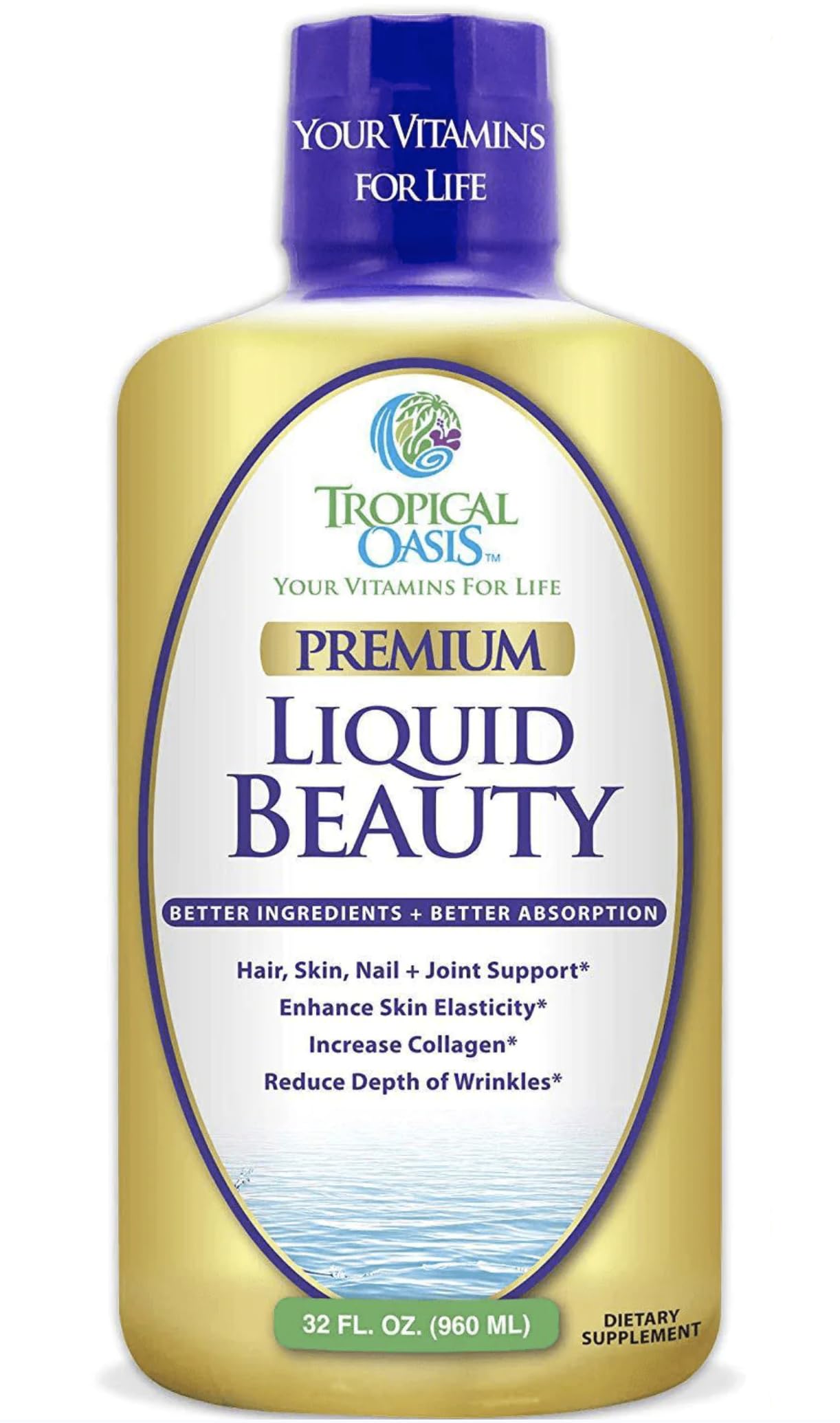 Tropical Oasis Beauté Liquide : bouteille pratique pour une application quotidienne.