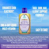 Tropical Oasis Beauté Liquide : ingrédients biotine pour soutenir la croissance des cheveux et des ongles.