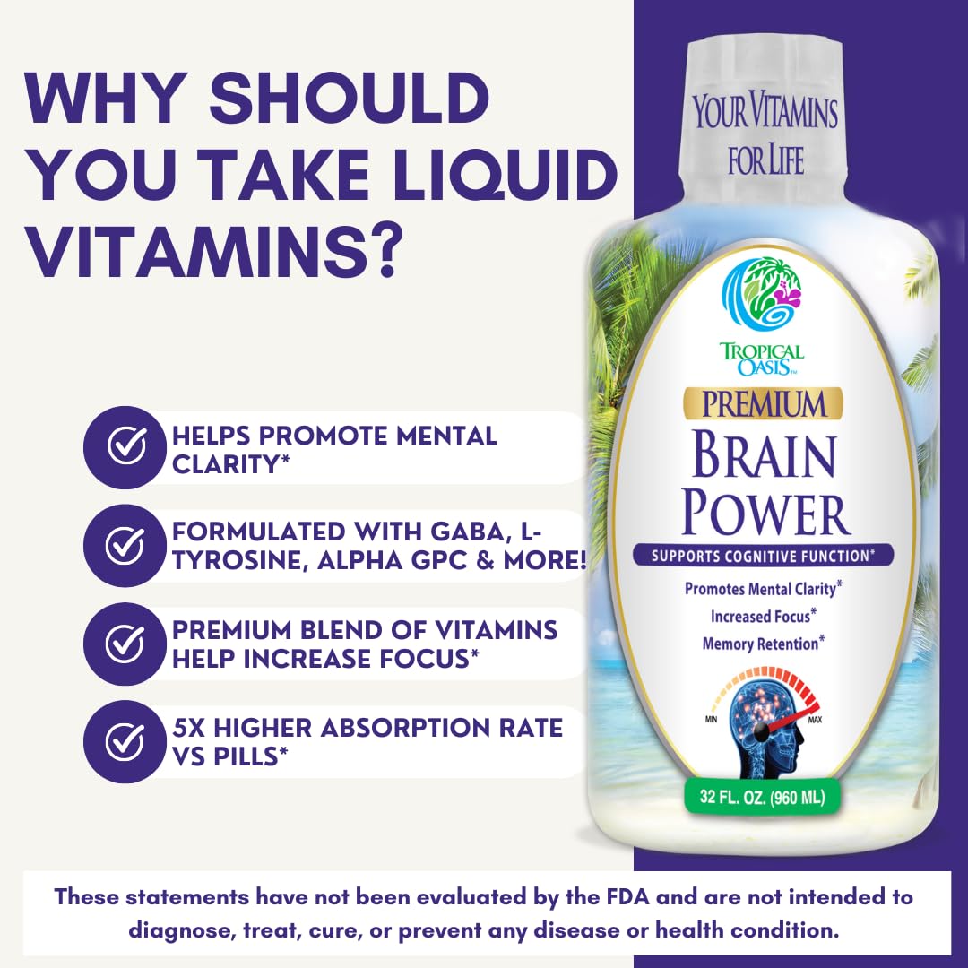 Brain Power Tropical Oasis: sans additifs, sans OGM, option vegan et sans gluten.