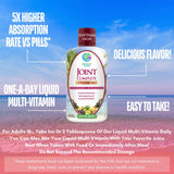 Tropical Oasis Joint Complete Premium: close-up des composants glucosamine-chondroïtine et acide hyaluronique.