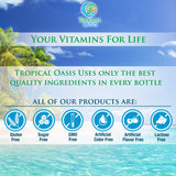 Gouttes Tropical Oasis Vitamin C, utilisation quotidienne facile et absorption potentielle.