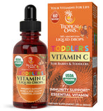 Bouteille Tropical Oasis Vitamine C pour tout-petits, goût banane, prise facile.