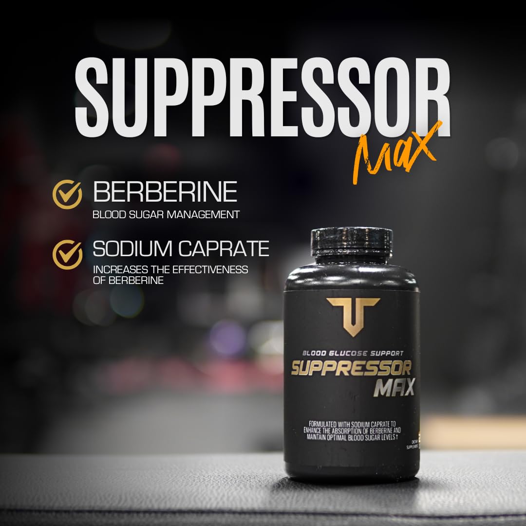 Capsules brillantes et lisibles dans l'image du produit Suppresseur Max GDA.