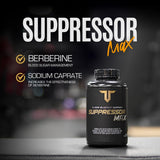 Capsules brillantes et lisibles dans l'image du produit Suppresseur Max GDA.