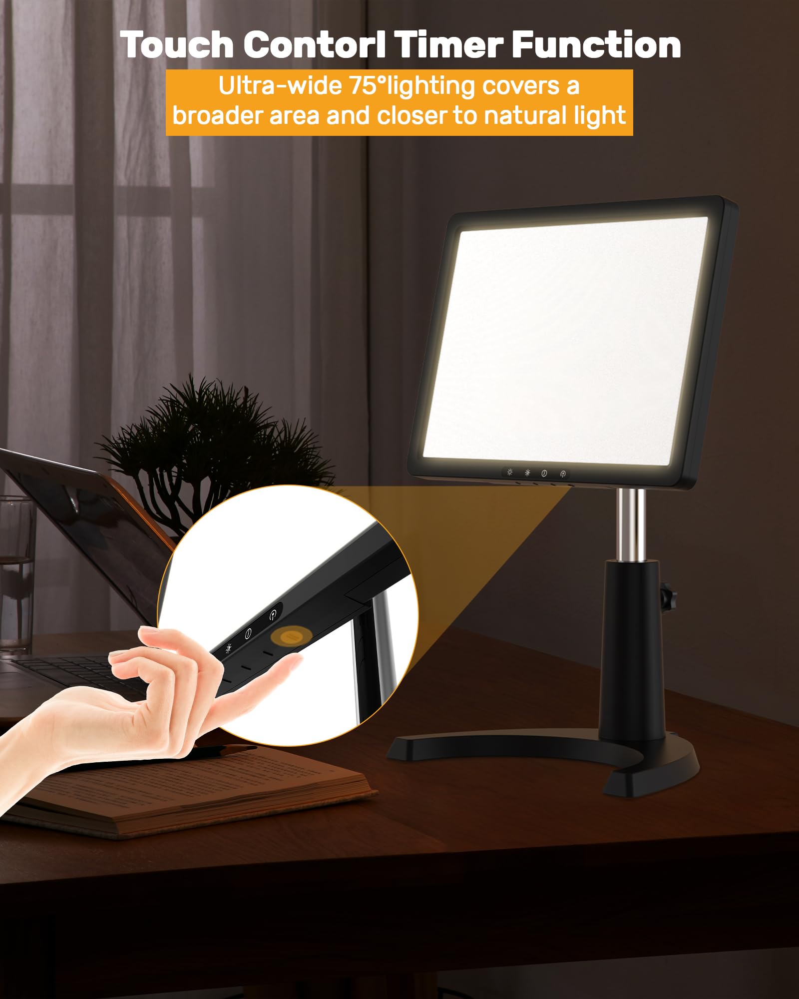TroupePal, réglage dimmable, 10 niveaux, lumière adaptée à votre rythme de travail.