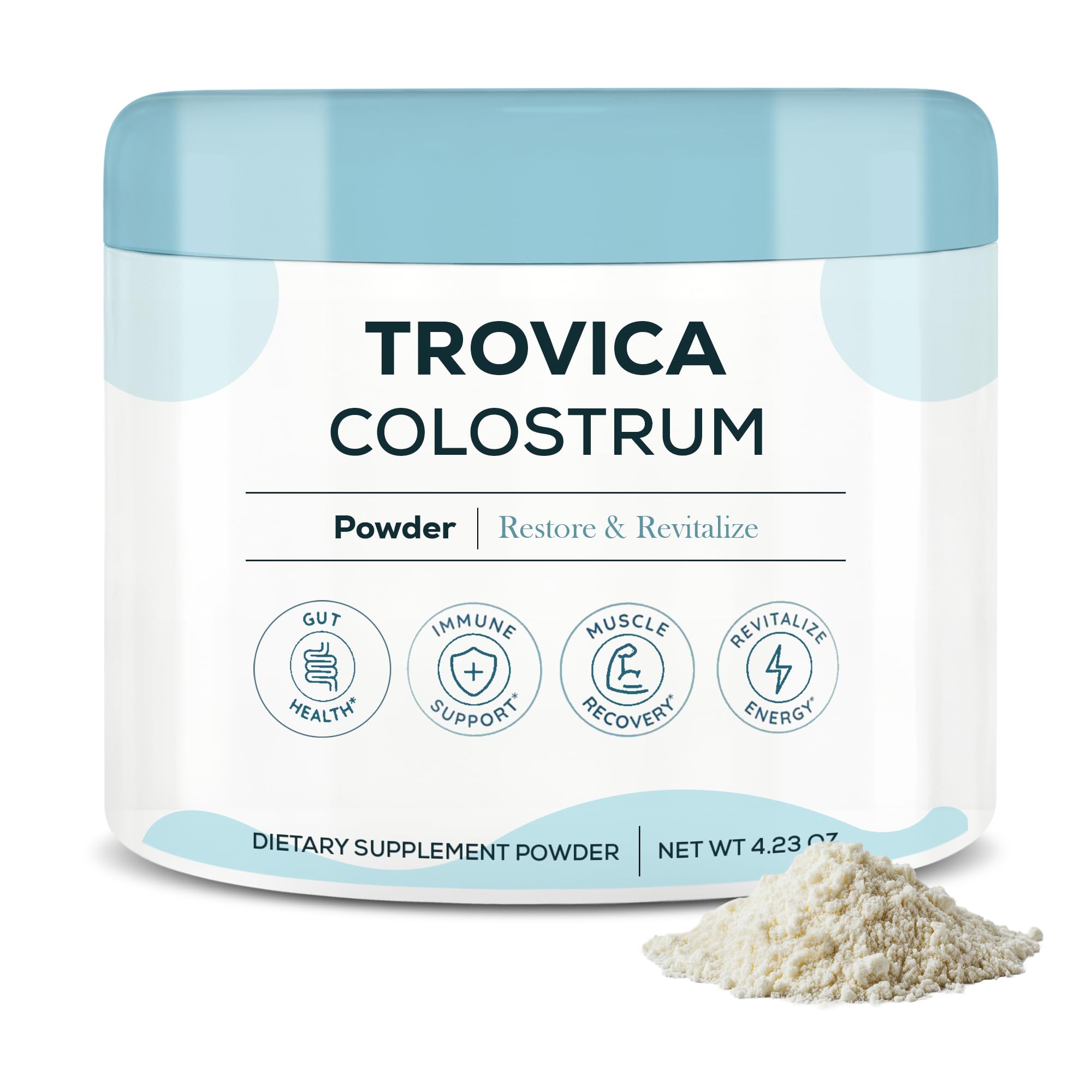 TROVICA Colostrum poudre-pot : poudre riche en nutriments pour votre routine bien-être.