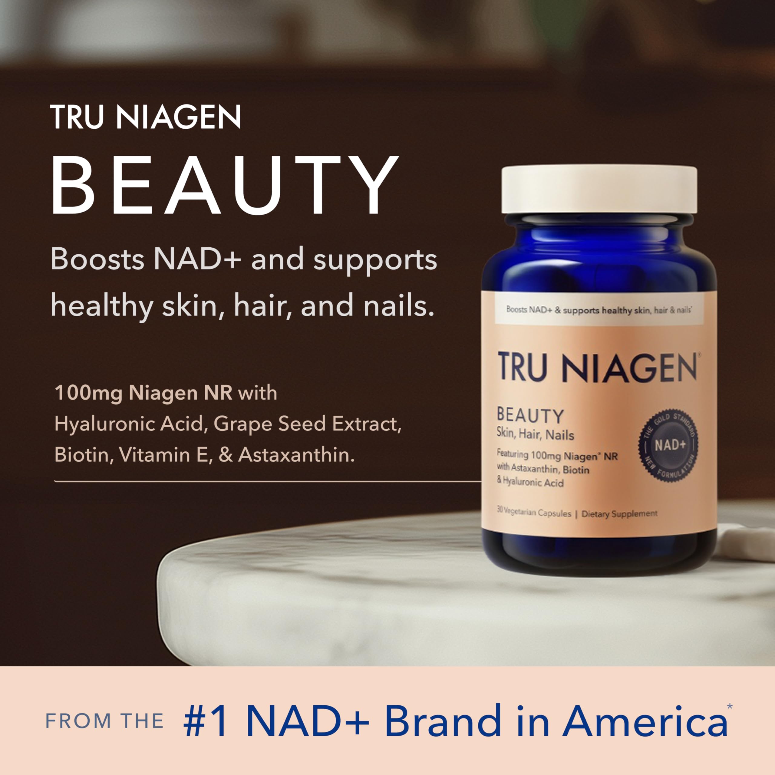 TRU NIAGEN Beauté Nad Plus — gelules-peau, peut favoriser une peau hydratée et souple.